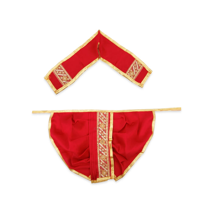 Panchakacham - 9 Inches | Satin with Zari Border Dhoti/ Panchagajam for Deity/ Assorted Colour