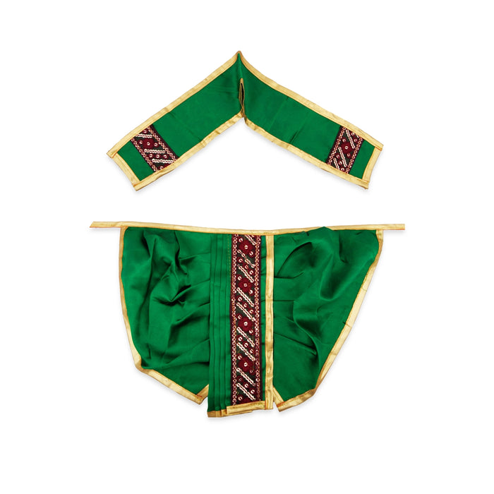Panchakacham - 9 Inches | Satin with Zari Border Dhoti/ Panchagajam for Deity/ Assorted Colour