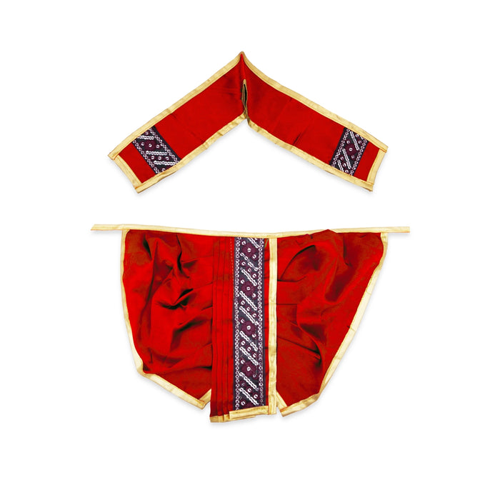 Panchakacham - 9 Inches | Satin with Zari Border Dhoti/ Panchagajam for Deity/ Assorted Colour