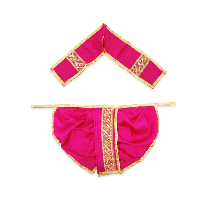 Panchakacham - 9 Inches | Satin with Zari Border Dhoti/ Panchagajam for Deity/ Assorted Colour