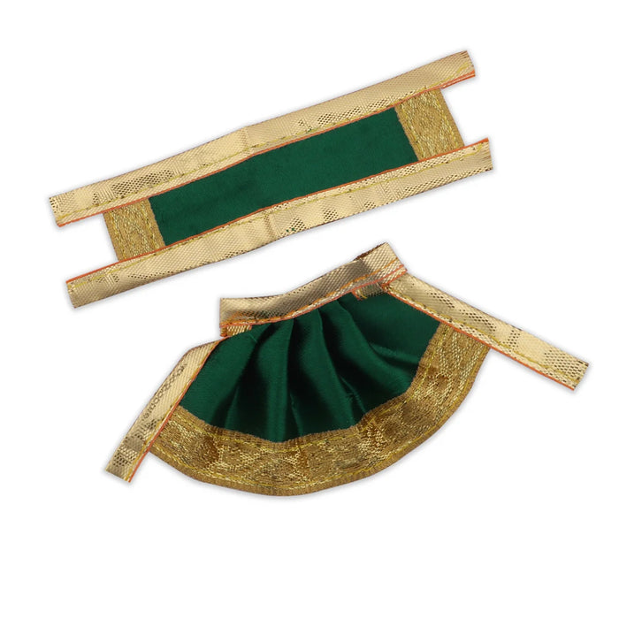 Amman Pavadai - 1.5 Inches | Gold Print Border Mata Dress for Deity/ Assorted Colour