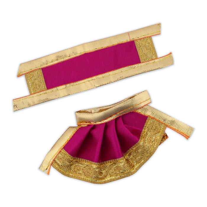 Amman Pavadai - 1.5 Inches | Gold Print Border Mata Dress for Deity/ Assorted Colour