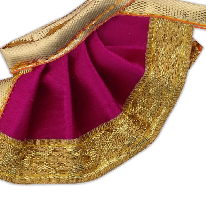 Amman Pavadai - 1.5 Inches | Gold Print Border Mata Dress for Deity/ Assorted Colour