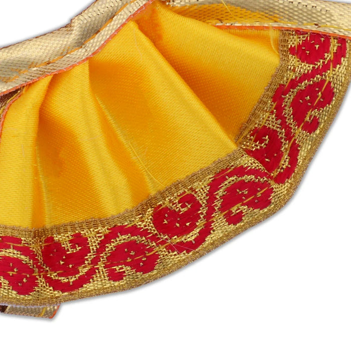 Amman Pavadai - 1.5 Inches | Gold Print Border Mata Dress for Deity/ Assorted Colour