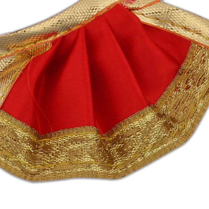 Amman Pavadai - 1.5 Inches | Gold Print Border Mata Dress for Deity/ Assorted Colour