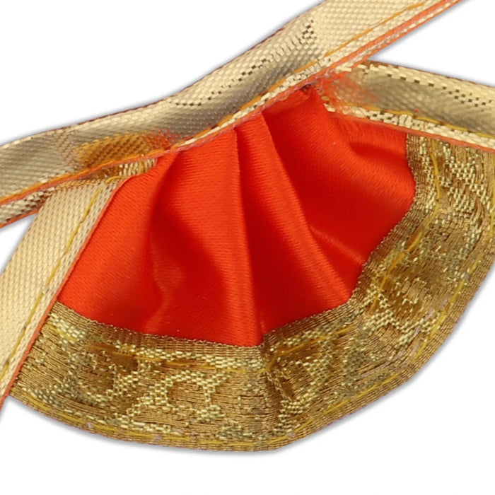 Amman Pavadai - 1.5 Inches | Gold Print Border Mata Dress for Deity/ Assorted Colour