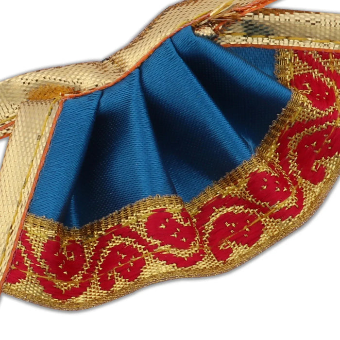 Amman Pavadai - 1.5 Inches | Gold Print Border Mata Dress for Deity/ Assorted Colour