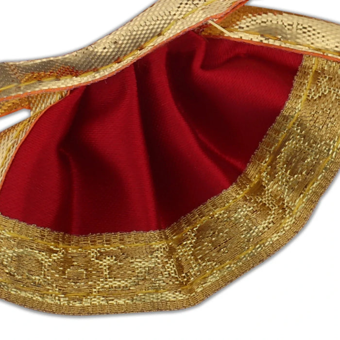 Amman Pavadai - 1.5 Inches | Gold Print Border Mata Dress for Deity/ Assorted Colour