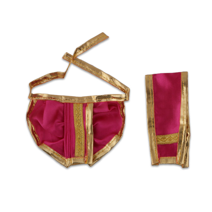 Panchakacham - 3 x 4 Inches | Satin And Jari Border Dhoti/ Panchakajam for Deity