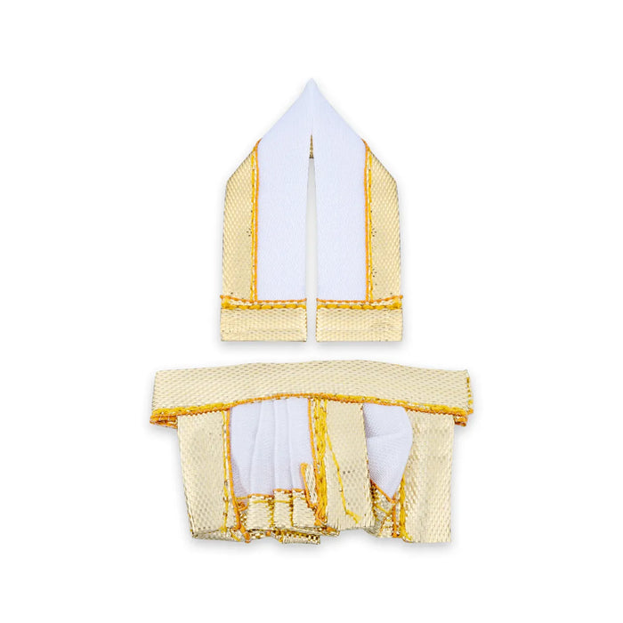 Panchakacham - 1 X 2 Inches | Satin Dhoti/ Jari Border Panchakajam For Deity/ Assorted Colour