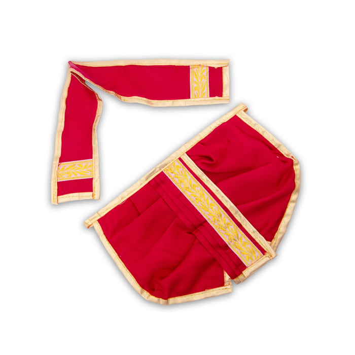 Panchakacham - 6 Inches | Satin with Zari Border Dhoti/ Panchagajam for Deity/ Assorted Colour