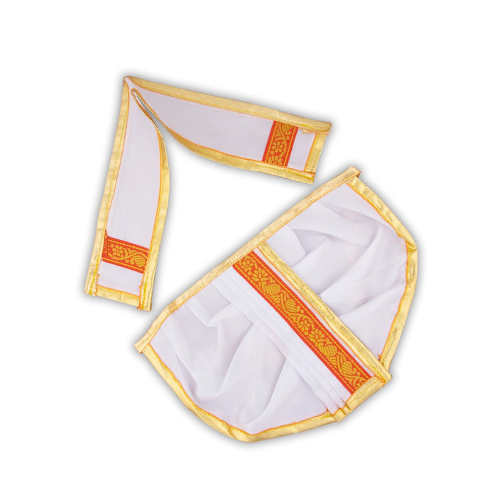 Panchakacham - 6 Inches | Satin with Zari Border Dhoti/ Panchagajam for Deity/ Assorted Colour