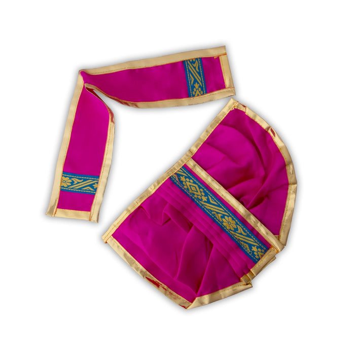 Panchakacham - 6 Inches | Satin with Zari Border Dhoti/ Panchagajam for Deity/ Assorted Colour