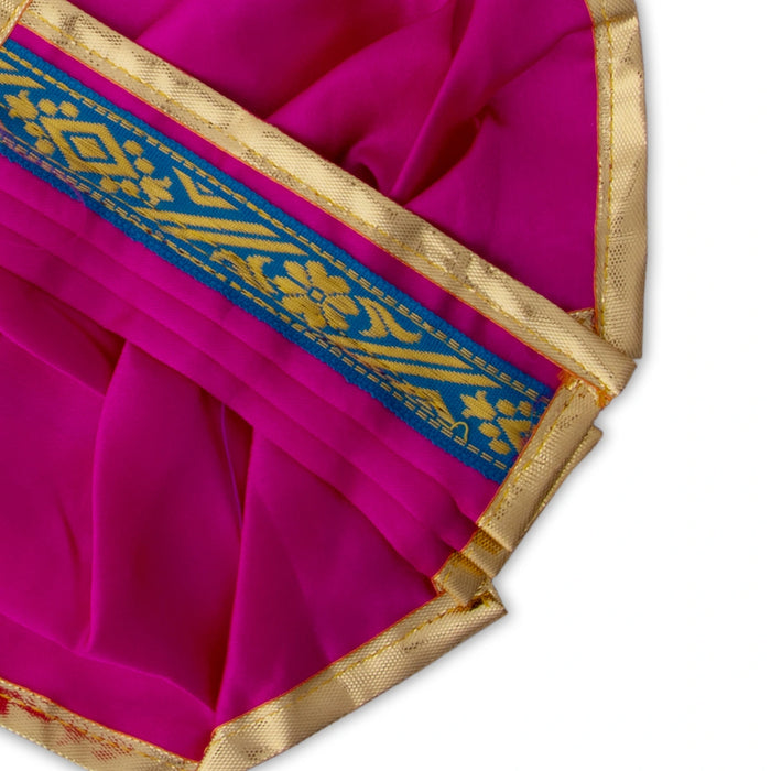 Panchakacham - 6 Inches | Satin with Zari Border Dhoti/ Panchagajam for Deity/ Assorted Colour