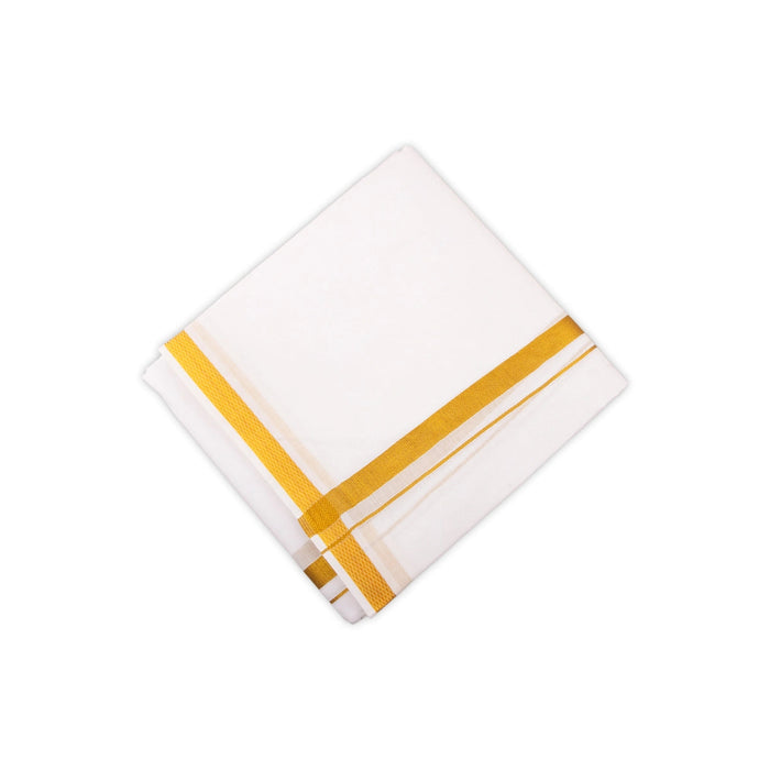 Veshti - 9 X 5 Yards | 30K Jari Border Dhoti/ White Vesti For Traditional Ceremonies