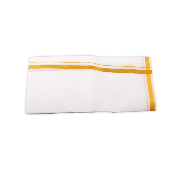 Veshti - 9 X 5 Yards | 30K Jari Border Dhoti/ White Vesti For Traditional Ceremonies