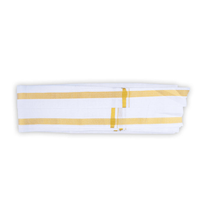 Angavastram - 1.80 Mtrs | White Towel/ Jari Border Thundu/ gamcha For Men