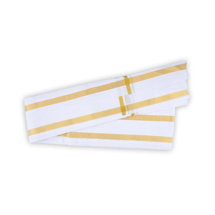 Angavastram - 1.80 Mtrs | White Towel/ Jari Border Thundu/ gamcha For Men