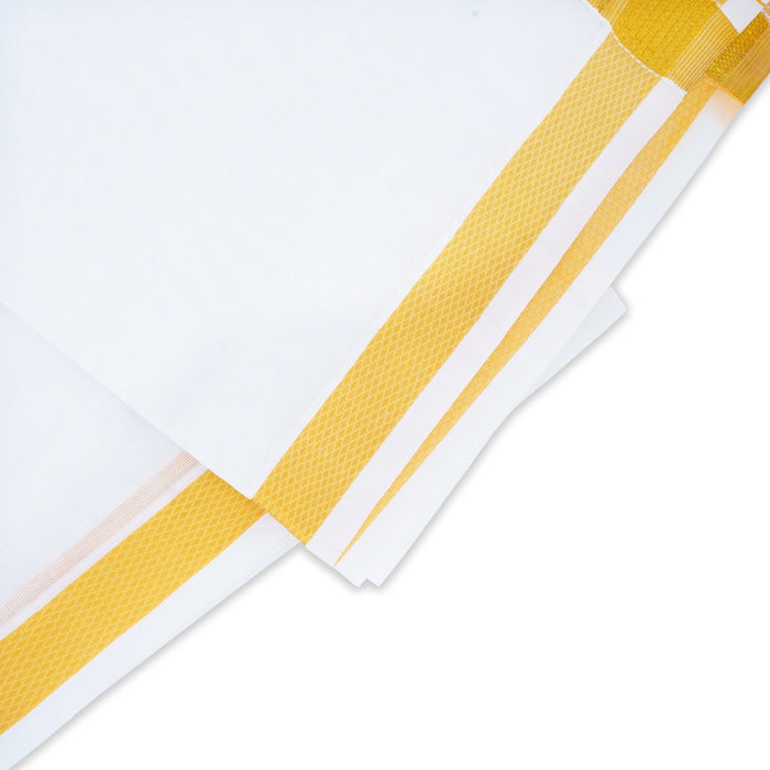 Veshti - 3.6 Mtrs | 50 k Jari Border Dhoti/ White Colour Vesti/ Traditional Mundu