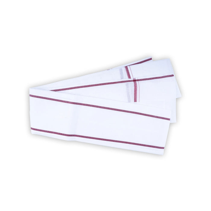 Angavastram - 1.8 Mtrs | Half White Thundu/ Towel/ Gamcha/ Kasavu Shawl