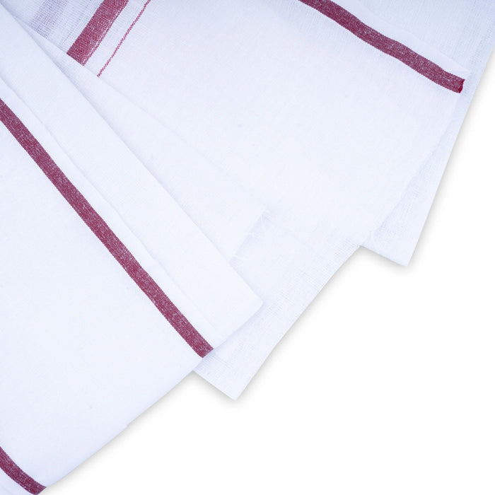 Angavastram - 1.8 Mtrs | Half White Thundu/ Towel/ Gamcha/ Kasavu Shawl