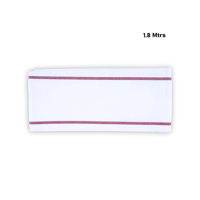 Angavastram - 1.8 Mtrs | Half White Thundu/ Towel/ Gamcha/ Kasavu Shawl