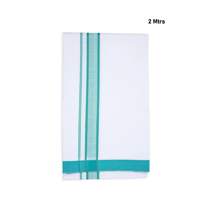 Veshti - 2 Mtr | White Colour Dhoti/ Fancy Border Vesti For Traditional Wear