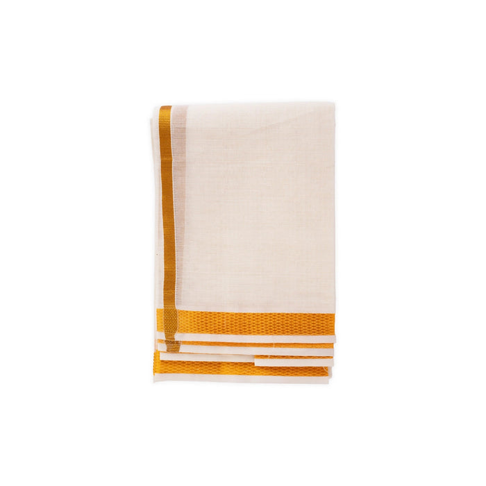 Towel - 1.8 Mtrs | Jari Border Design Angavastram/ Half White Colour Gamcha/ Kasavu Shawl/ Thundu for Men