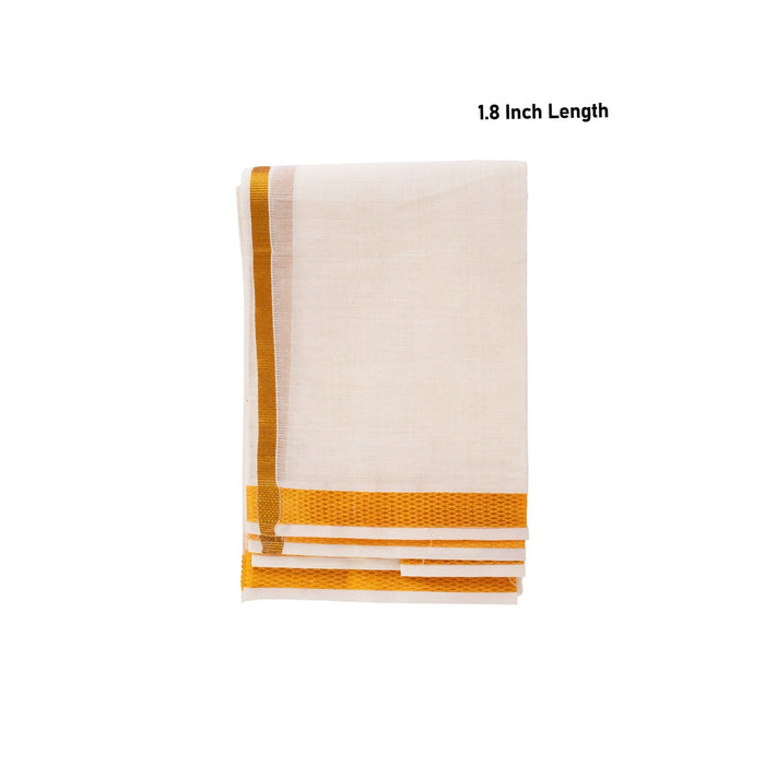 Towel - 1.8 Mtrs | Jari Border Design Angavastram/ Half White Colour Gamcha/ Kasavu Shawl/ Thundu for Men