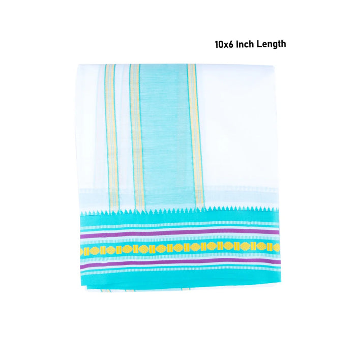 Veshti - 10 x 6 Yards | White Dhoti/ Nagpuri Border Vesti for Men