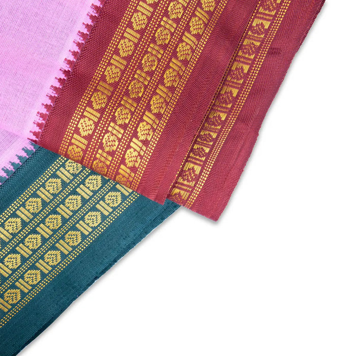 Veshti - 2 Mtrs | 3 Line Rudraksha Border Dhoti/ Pink Colour Vesti / Traditional Mundu