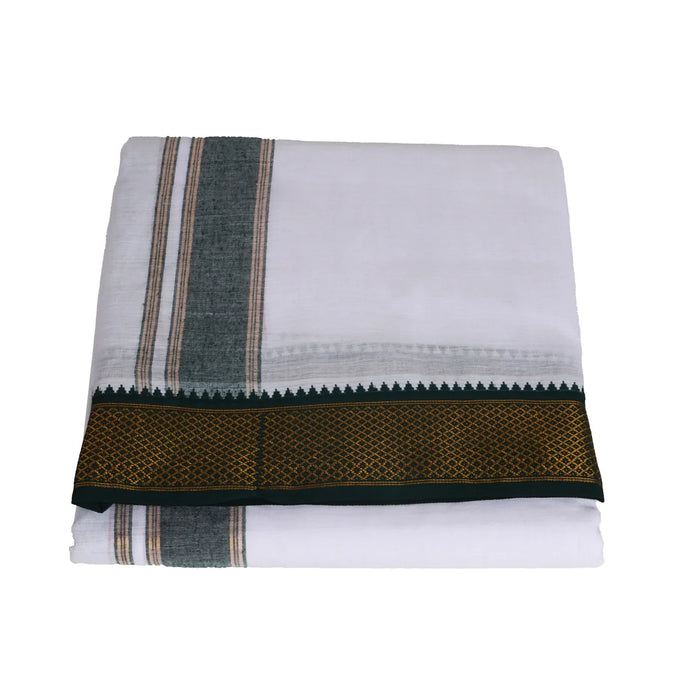 Veshti - 9 x 5 Muzham | White Vesti/ 5 Kan MayilKan Dhoti for Men