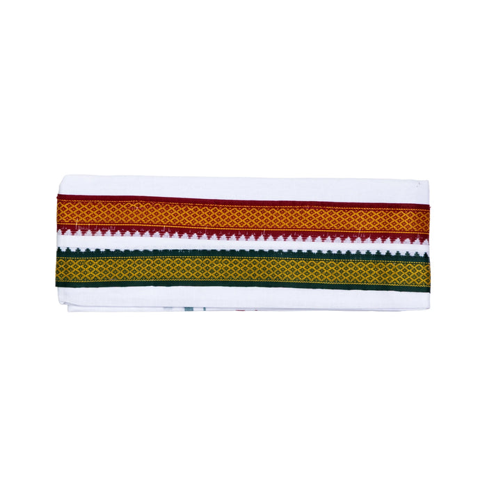 Angavastra - 1.80 Mtrs | White Angavastra/ Thalapathi Mayilkan Border Towel for Men