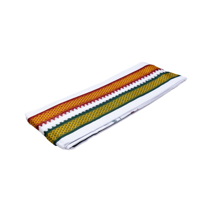 Angavastra - 1.80 Mtrs | White Angavastra/ Thalapathi Mayilkan Border Towel for Men