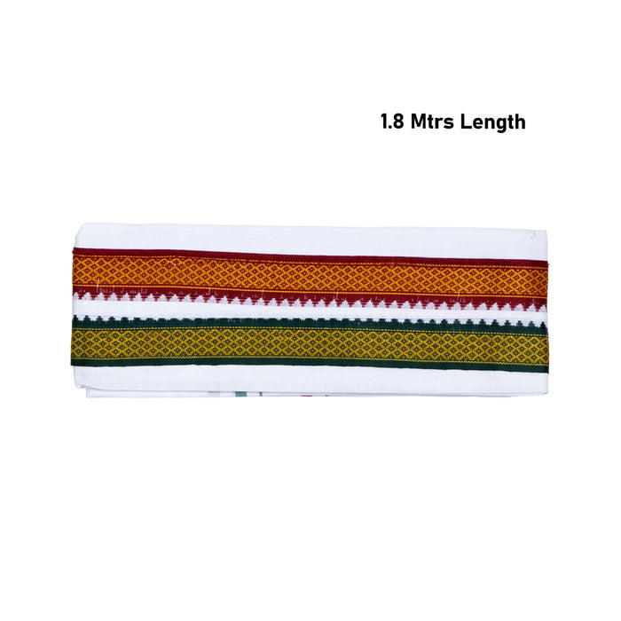 Angavastra - 1.80 Mtrs | White Angavastra/ Thalapathi Mayilkan Border Towel for Men