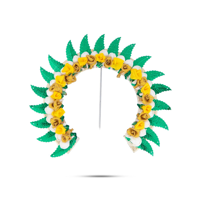 Hair Arch - 6.5 x 7 Inches | Malli Design Artificial Flower Arch/ Hair Accessory for Deity