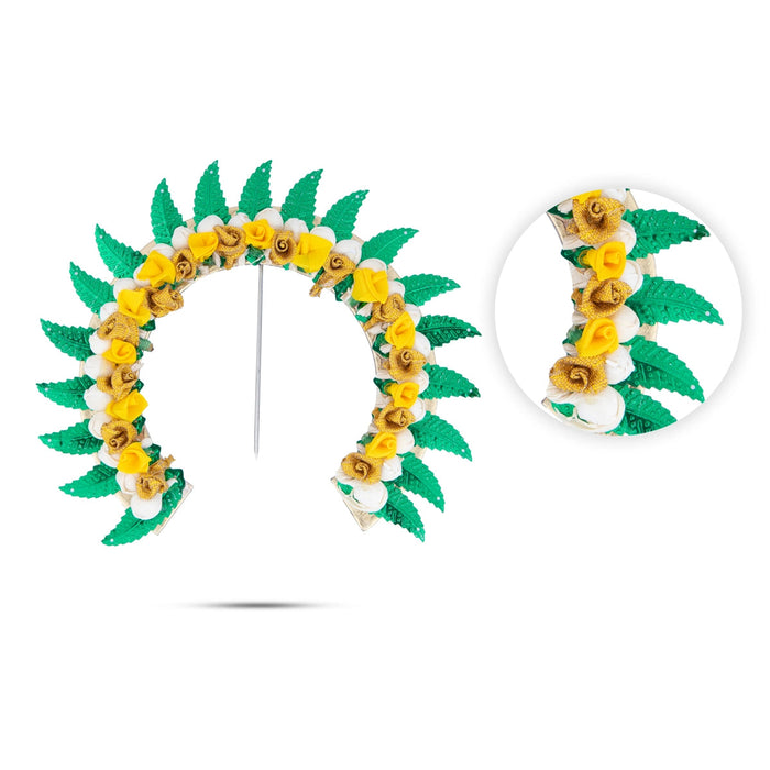 Hair Arch - 6.5 x 7 Inches | Malli Design Artificial Flower Arch/ Hair Accessory for Deity