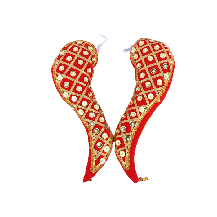 Vagamalai - 10 x 3 Inches | Cloth with Jari Design Deity Shoulder Decor/ Varalakshmi Amman Alangaram