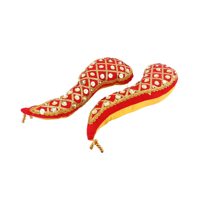 Vagamalai - 10 x 3 Inches | Cloth with Jari Design Deity Shoulder Decor/ Varalakshmi Amman Alangaram