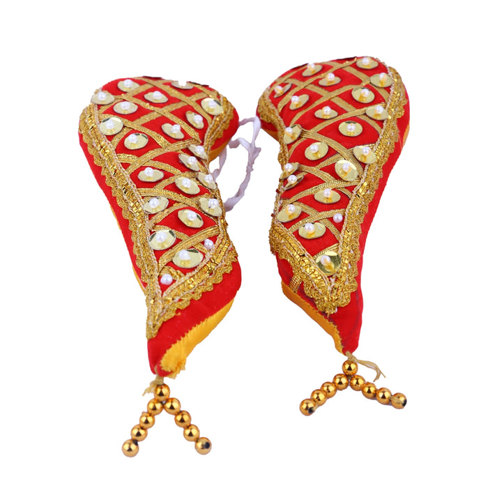 Vagamalai - 8 x 2.5 Inches | Cloth with Jari Design Deity Shoulder Decor/ Varalakshmi Amman Alangaram