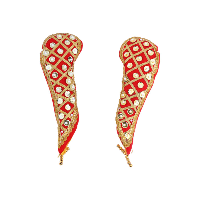 Vagamalai - 8 x 2.5 Inches | Cloth with Jari Design Deity Shoulder Decor/ Varalakshmi Amman Alangaram