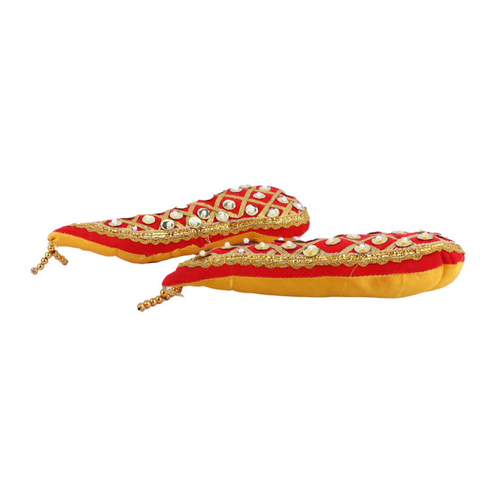 Vagamalai - 8 x 2.5 Inches | Cloth with Jari Design Deity Shoulder Decor/ Varalakshmi Amman Alangaram