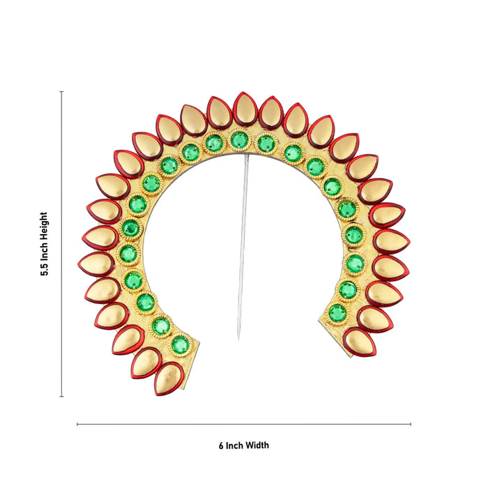 Hair Arch - 5.5 x 6 Inches | Stone Arch/ Hair Accessory/ Multicoloured Stone Jewellery for Deity