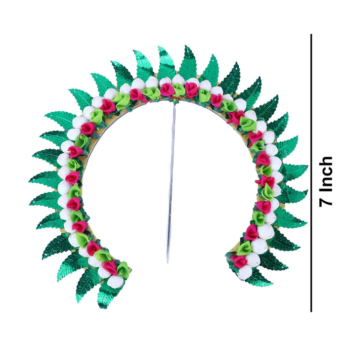 Malli Arch - 7 Inches | Artificial Flower Arch/ Hair Accessories for Deity Decor