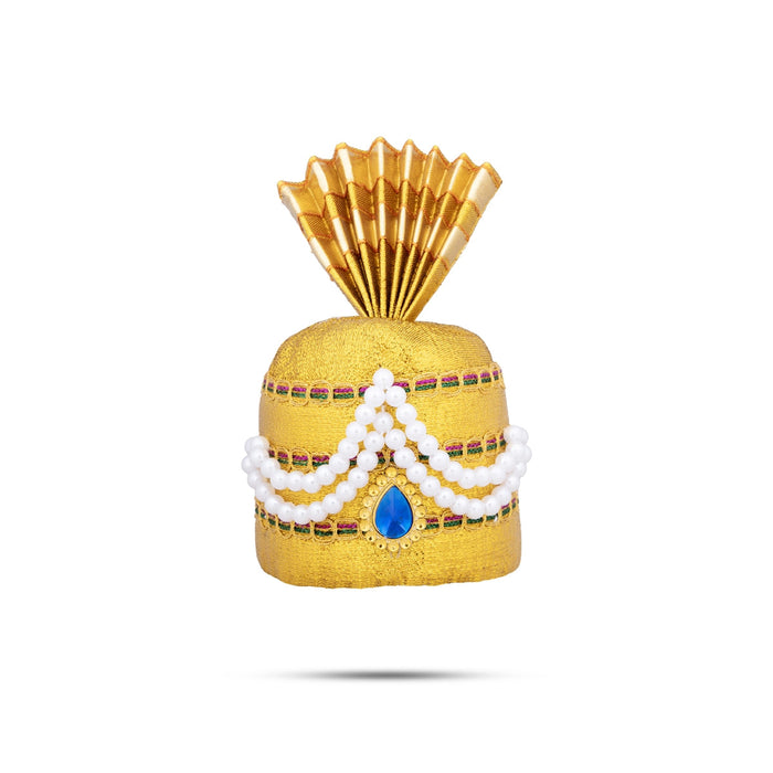 Turban - 6 X 3 Inches | Beads Design Kireedam/ Kiridam/ Mukut/ Crown For Deity Decoration