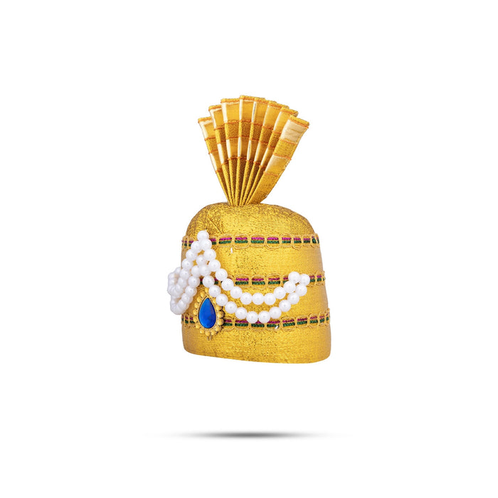 Turban - 6 X 3 Inches | Beads Design Kireedam/ Kiridam/ Mukut/ Crown For Deity Decoration