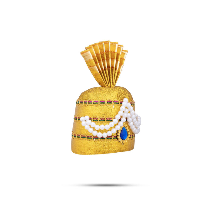 Turban - 6 X 3 Inches | Beads Design Kireedam/ Kiridam/ Mukut/ Crown For Deity Decoration