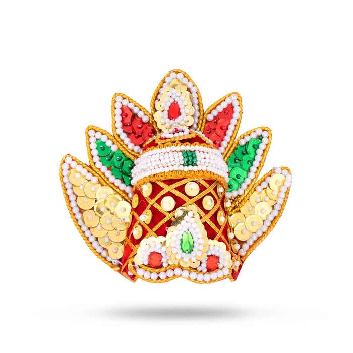 Half Crown - 3.5 x 7 Inches | Multicolour Beads Kireedam/ Ardha Kiridam/ Sudar Design Mukut