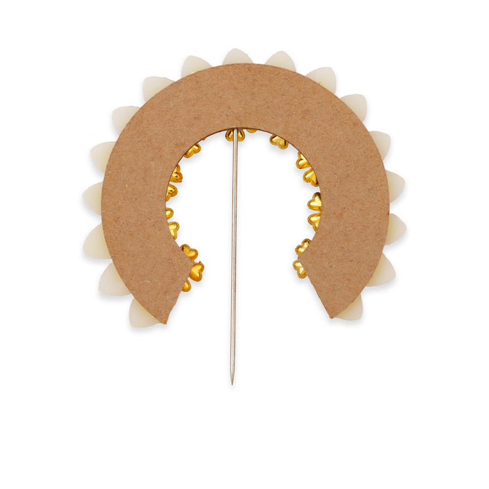 Hair Arch - 4.5 X 4.25 Inches | Hair Accessory/ Artificial Jewellery/ Moti Bead Arch For Deity Decoration