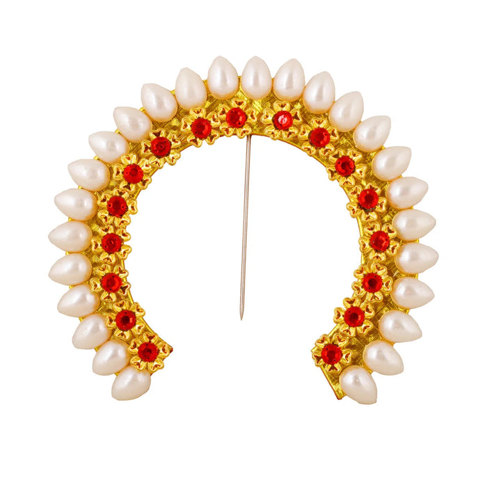 Hair Arch - 5.5 X 6.25 Inches | Hair Accessory/ Artificial Jewellery/ Moti Bead Arch For Deity Decoration